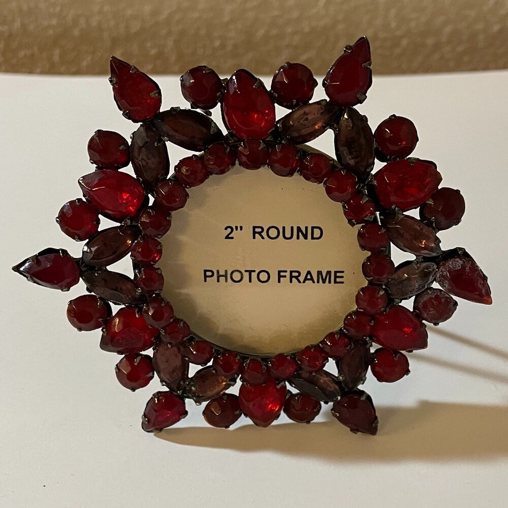 Ruby Jewel Beaded Frame on Stand